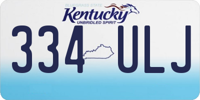 KY license plate 334ULJ