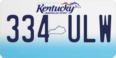 KY license plate 334ULW