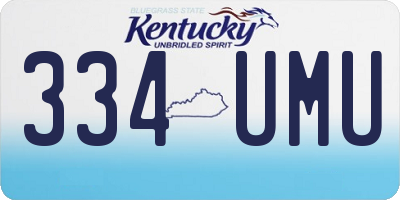 KY license plate 334UMU