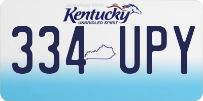 KY license plate 334UPY