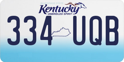 KY license plate 334UQB