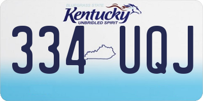 KY license plate 334UQJ