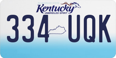 KY license plate 334UQK