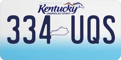 KY license plate 334UQS