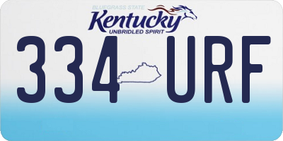 KY license plate 334URF