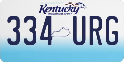 KY license plate 334URG