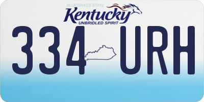 KY license plate 334URH