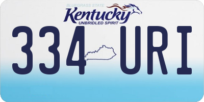 KY license plate 334URI