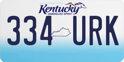 KY license plate 334URK