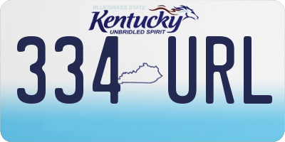 KY license plate 334URL