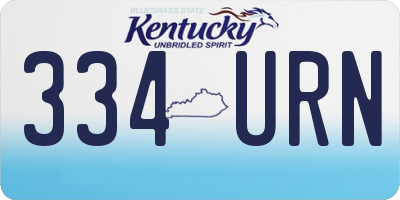 KY license plate 334URN