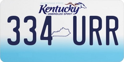 KY license plate 334URR