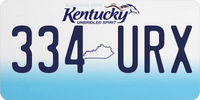 KY license plate 334URX
