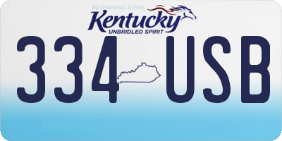 KY license plate 334USB