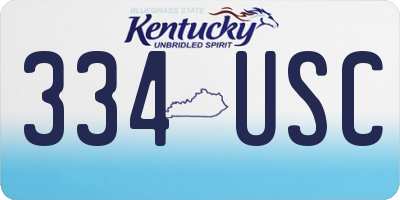 KY license plate 334USC