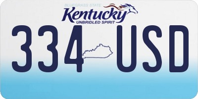 KY license plate 334USD