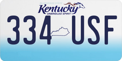 KY license plate 334USF