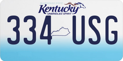KY license plate 334USG