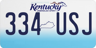 KY license plate 334USJ