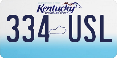 KY license plate 334USL