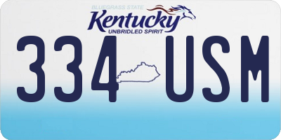 KY license plate 334USM