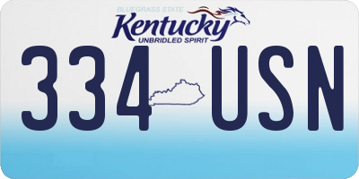 KY license plate 334USN