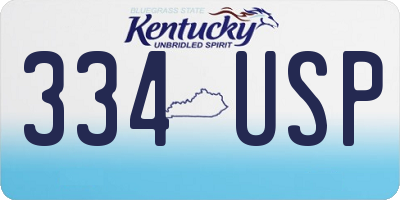 KY license plate 334USP