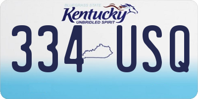 KY license plate 334USQ