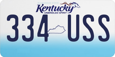 KY license plate 334USS