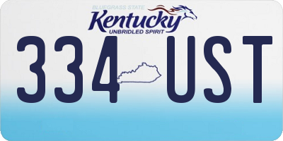 KY license plate 334UST
