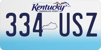 KY license plate 334USZ