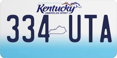 KY license plate 334UTA