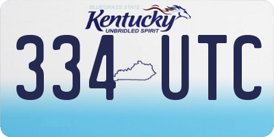 KY license plate 334UTC