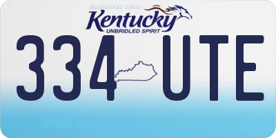 KY license plate 334UTE