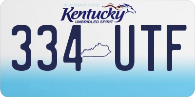 KY license plate 334UTF