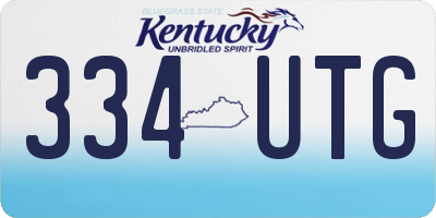 KY license plate 334UTG