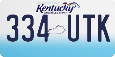 KY license plate 334UTK