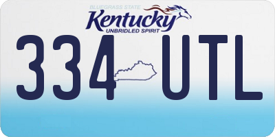 KY license plate 334UTL
