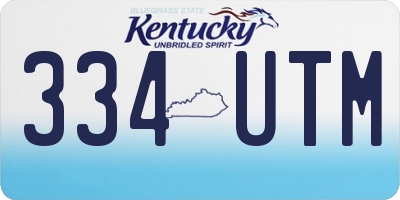 KY license plate 334UTM