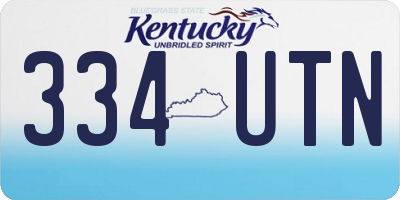 KY license plate 334UTN