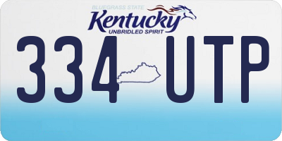 KY license plate 334UTP