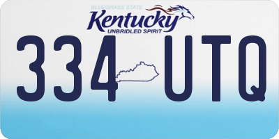 KY license plate 334UTQ