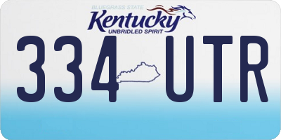 KY license plate 334UTR