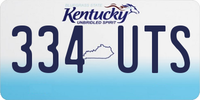KY license plate 334UTS