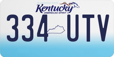 KY license plate 334UTV