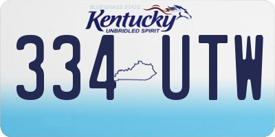 KY license plate 334UTW