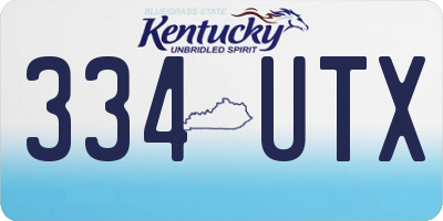 KY license plate 334UTX
