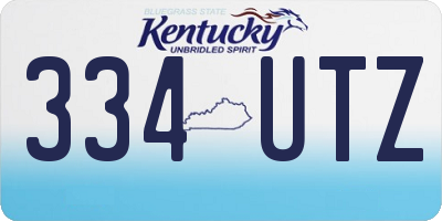 KY license plate 334UTZ