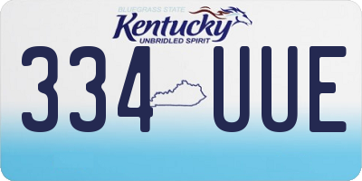 KY license plate 334UUE