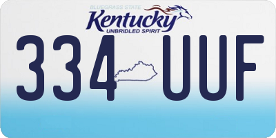 KY license plate 334UUF